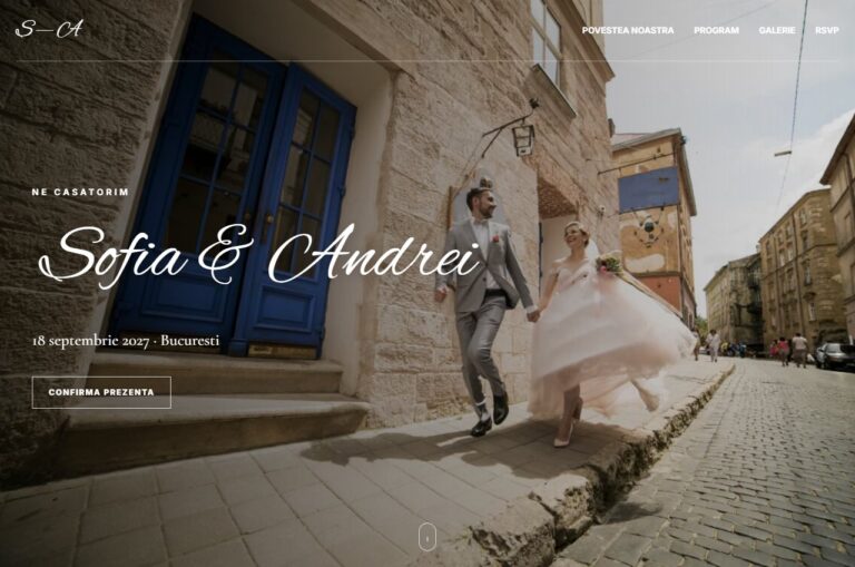 Site de nuntă personalizat: modele, pachete și ce realizăm pentru voi